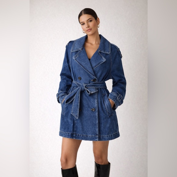 Dkny Jackets & Blazers - DKNY Denim Trench Jacket NWT | Belted Jean Coat
